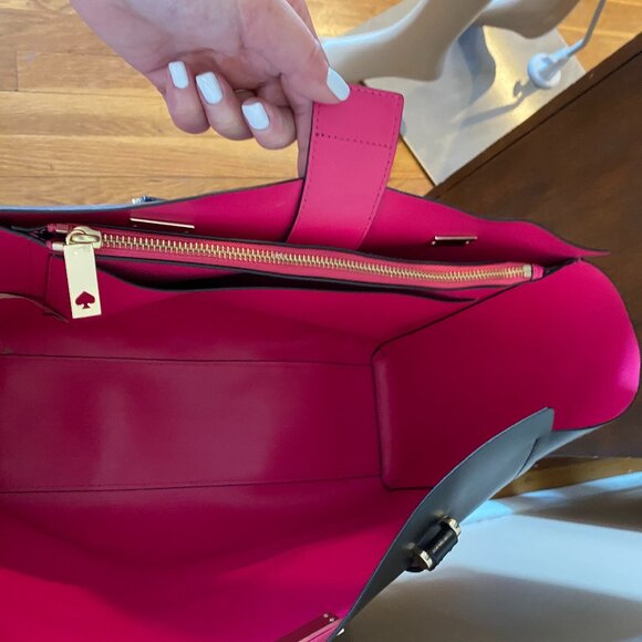 Kate Spade Large Arbour Hill Elodie Black Tote 100% Leather Bag - Picture 8 of 11